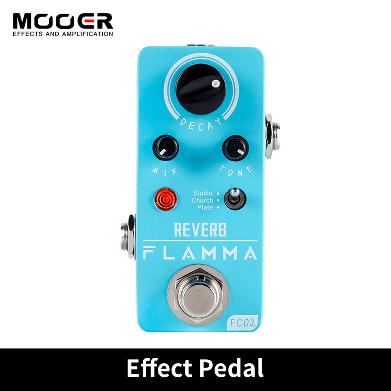 Flamma FC02 Digital Reverb Pedal with Studio Church Plate Reverb Effects Pedal True Bypass Guitar Pe