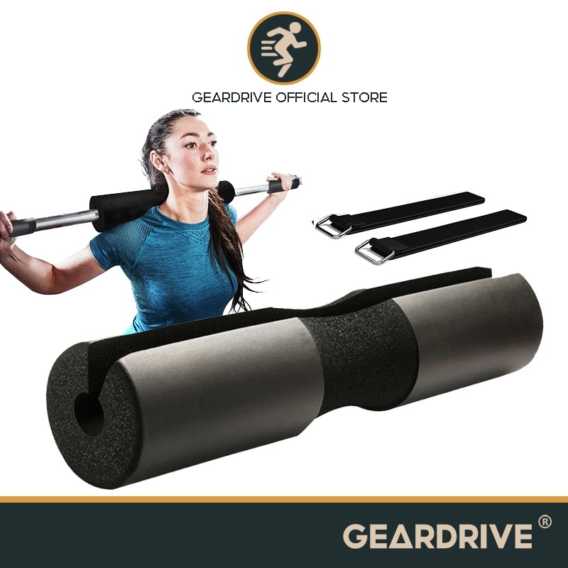 Geardrive Barbell Pad บรรเทาความดันจากคอไหล ่ และให ้ Lower Back Support Non Slip Eva Foam Squat พร ้ อมสายรัดความปลอดภัย Hip Thrust สําหรับ Squats Lunges