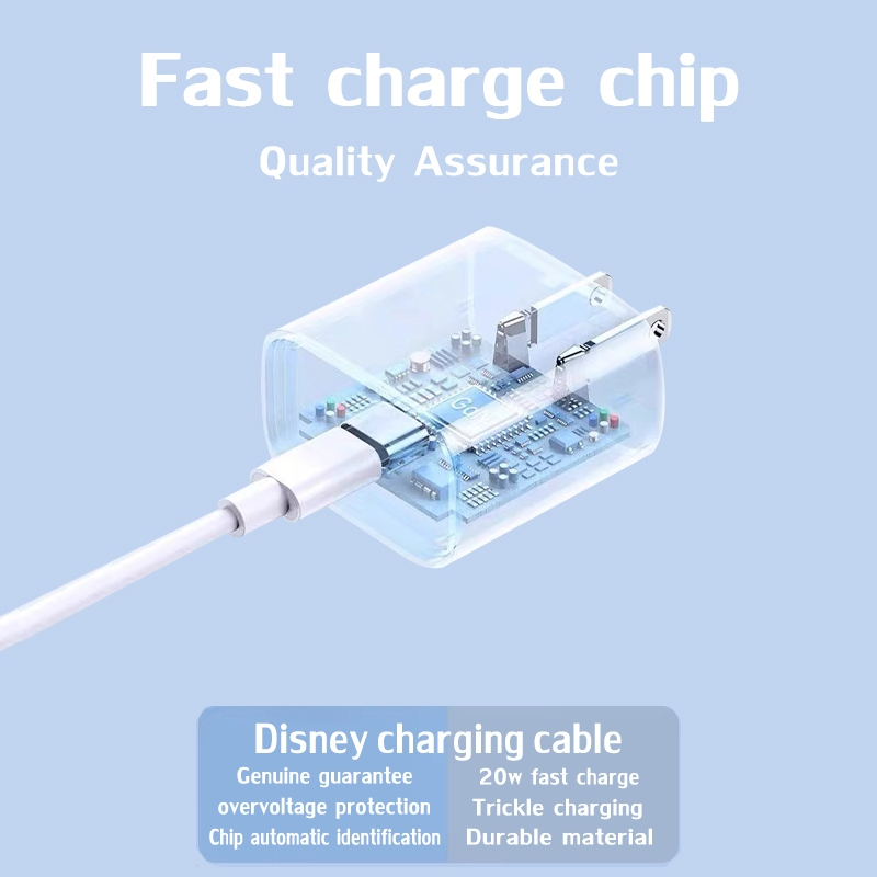 【การรับประกัน 1 ป】 สายชาร์จ Type C ที่ชาร์จและสายเคเบิล​ PD 20W เหมาะสำหรับ lOS  ประสิทธิภาุด ชาร์จเร็ว