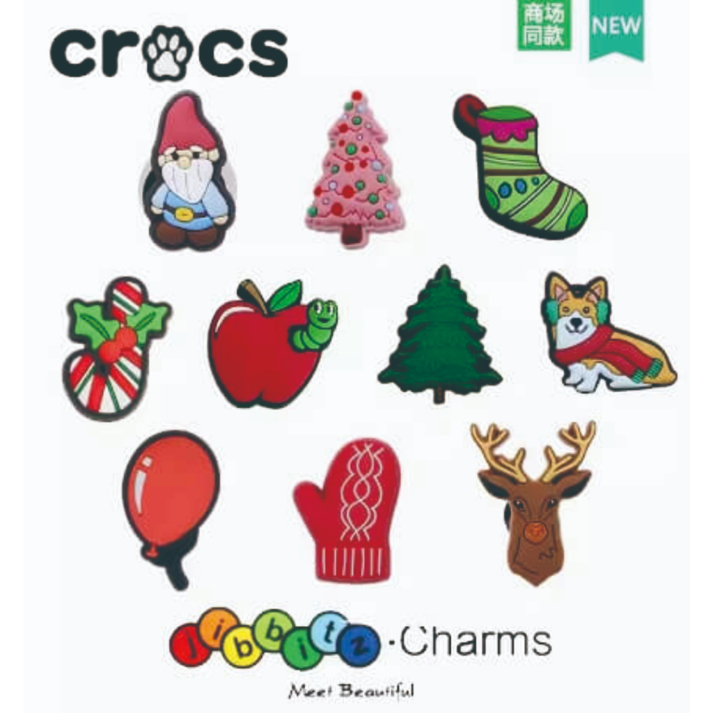 ใหม่ ชุดจิ๊บบิทซ์ ตัวการ์ตูนคริสต์มาส crocs jibbitz Charms คุณภาพสูง
