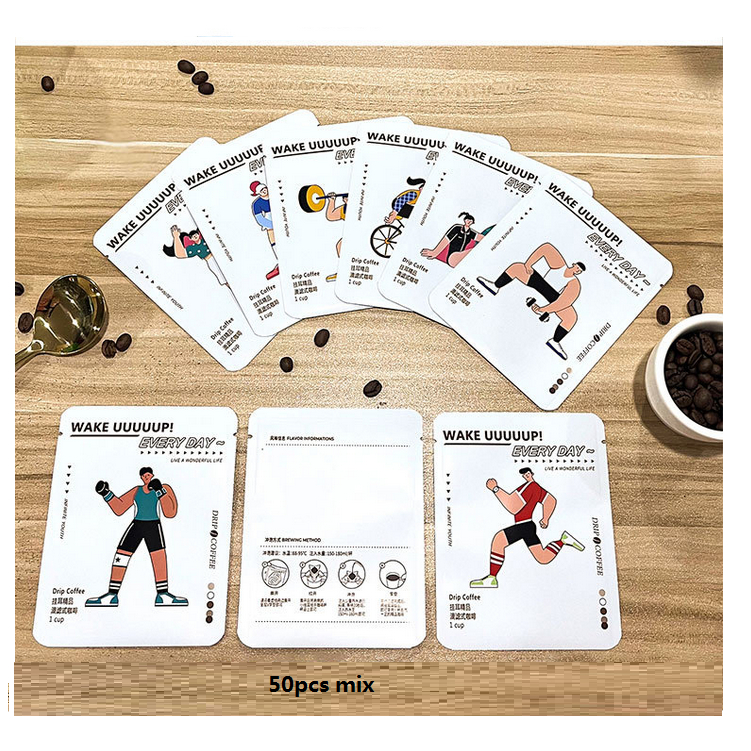 ถุงกรองกาแฟดริป ลายการ์ตูน 50 ชิ้น