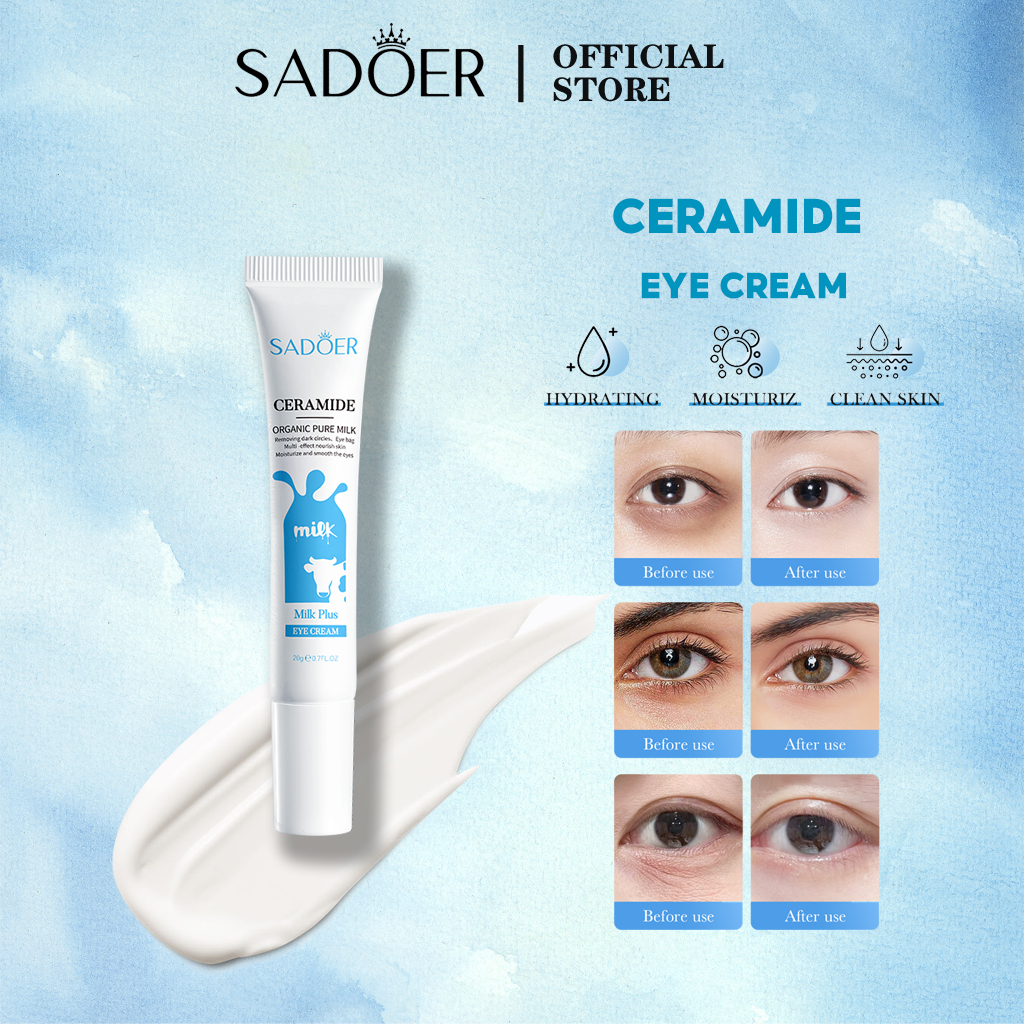 SADOER Ceramide Organic Pure Milk Eye Cream 20gr เซราไมด์ ครีมบำรุงรอบดวงตา Milk Multi Effect