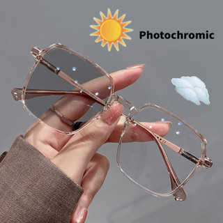 AHEYE Photochromic Anti Radiation Eyeglass Square Frame Shades for Woman men glasses frame replaceabl lens Anti Blue Light Fashion Korean Eyeglasses