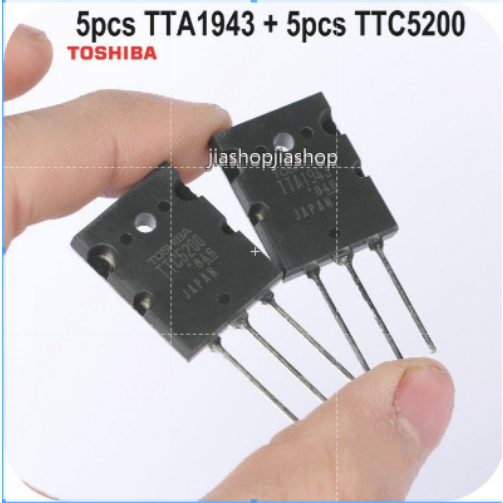 10pcs = 5 คู่ 5pcs TTA1943 + 5pcs TTC5200 C5200 A1943 TO-3PL ซิลิคอน NPN PNP High Power Amplifier ทร