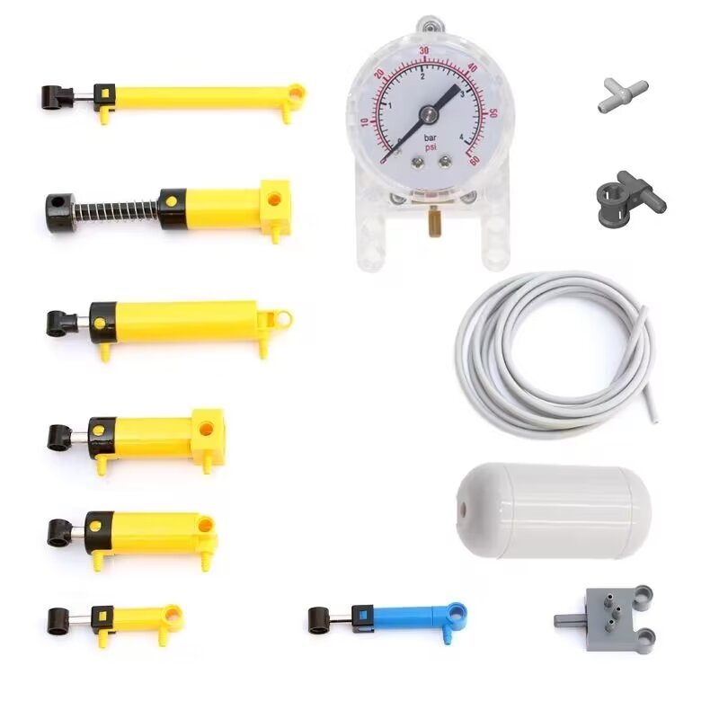 Moc Assembly Building Blocks ใช้งานร่วมกับชิ้นส่วนนิวเมติกนิวเมติกเครื่องวัด Trachea Pump Techno