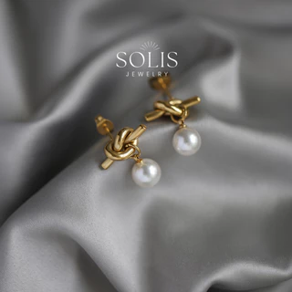 ต่างหูPearl Stud Dangle กันน้ําและไม่อักเสบสำหรับผู้หญิง ER378