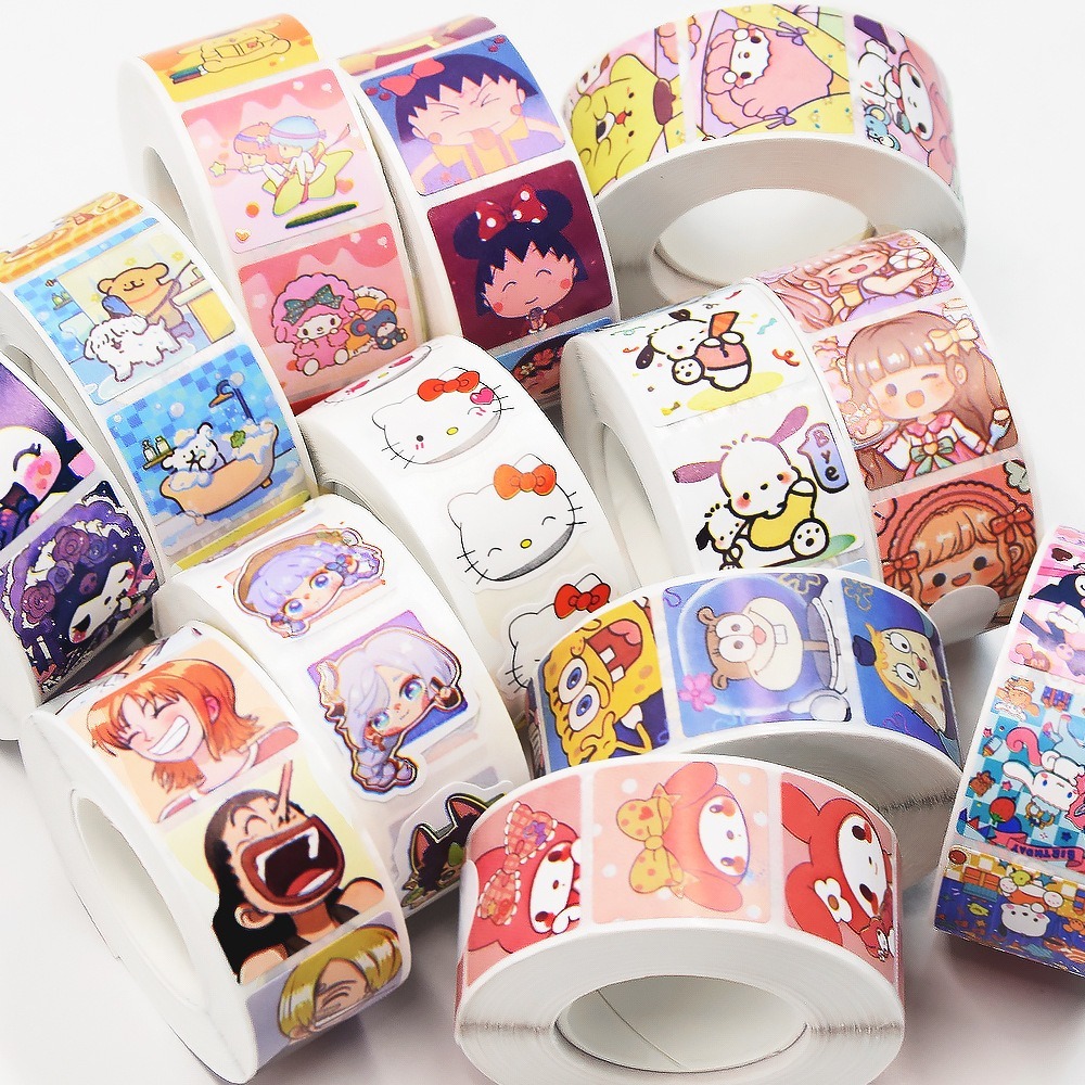 500ดวง สติ๊กเกอร์ขอบคุณ Thank you สติ๊กเกอร์น่ารัก ตกแต่ง กล่อง diy sticker tape คริสมาส Sanrio Kuromi Cinnamon Dog Melody - รูปที่ 2