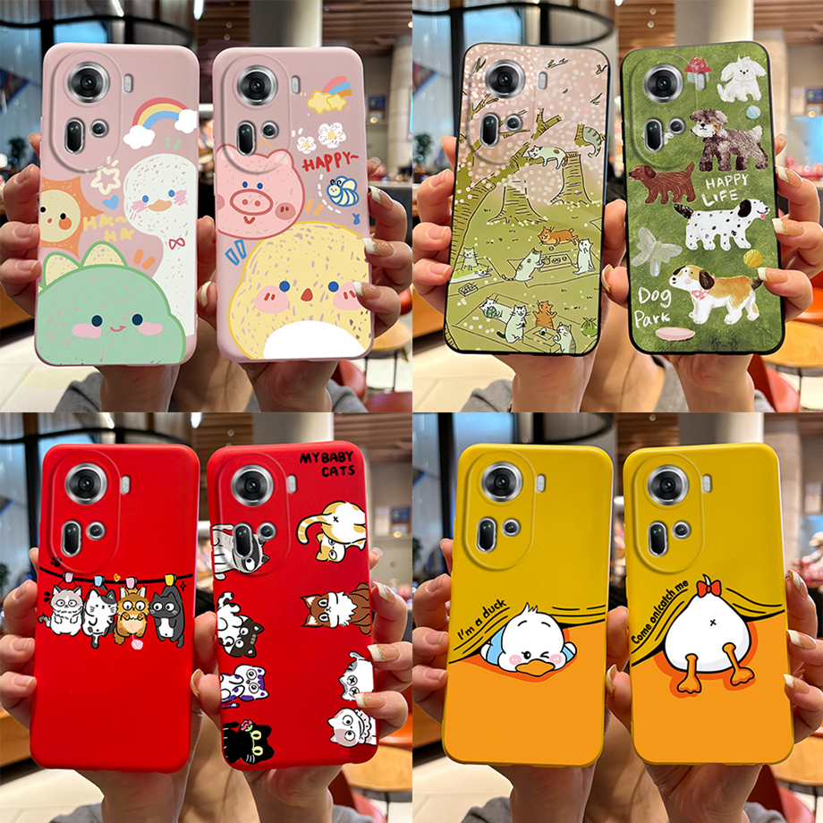 เคสโทรศัพท์มือถือ ซิลิโคนนิ่ม กันกระแทก สีแคนดี้ สําหรับ OPPO Reno11 5G Reno 11 Reno11