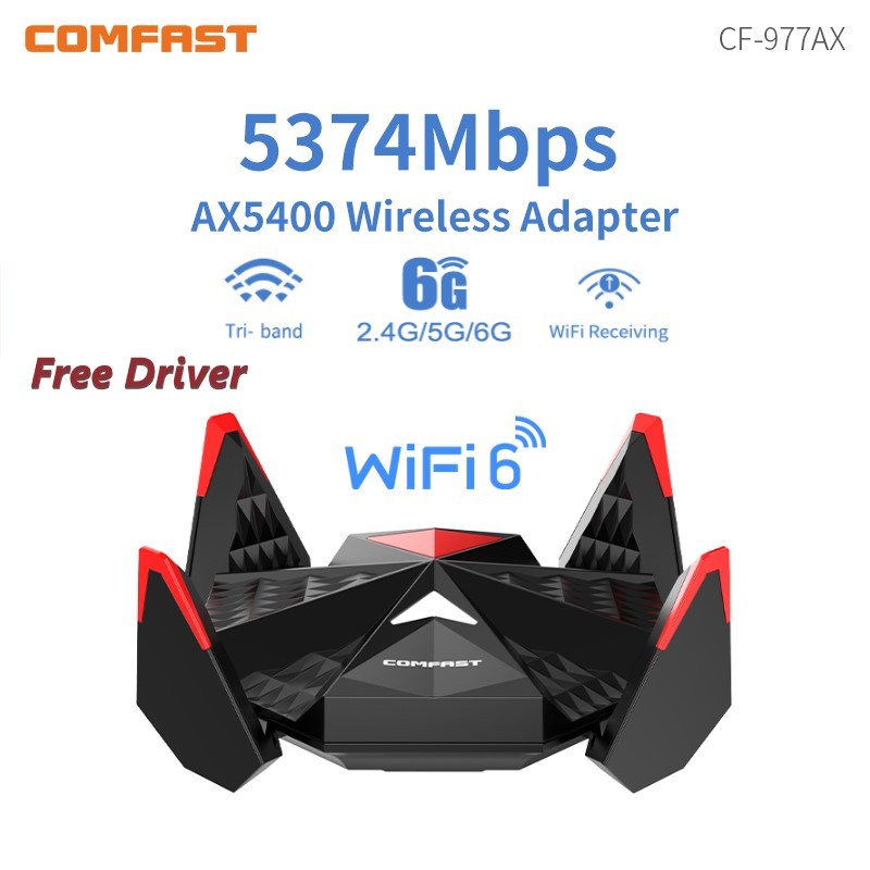 COMFAST 5374Mbps USB WiFi6 Gigabit WiFi Adapter Free Driver E-sports wifi dongle High Speed ​​2.4/5.