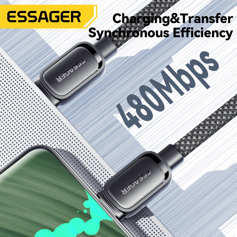 Essager 29W 60W 100W สายเคเบิลข้อมูลแม่เหล็ก Type C Ios USB A สายชาร์จเร็ว สําหรับโทรศัพท์ - ภาพย่อย 5