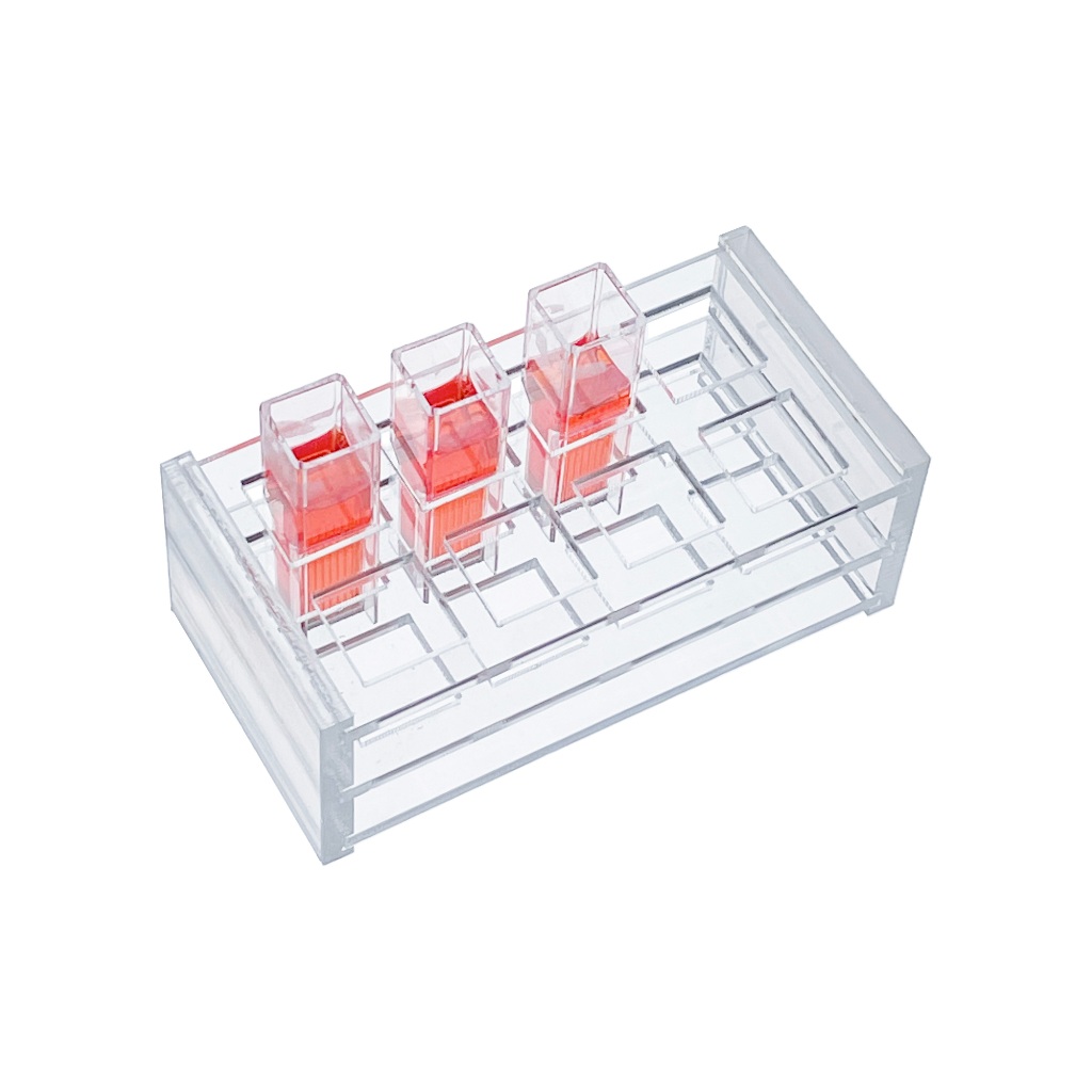 MUHWA อะคริลิค Cuvette Holder สําหรับ 10 มม. Optical Path Cuvette, 8-Places, Pack of One