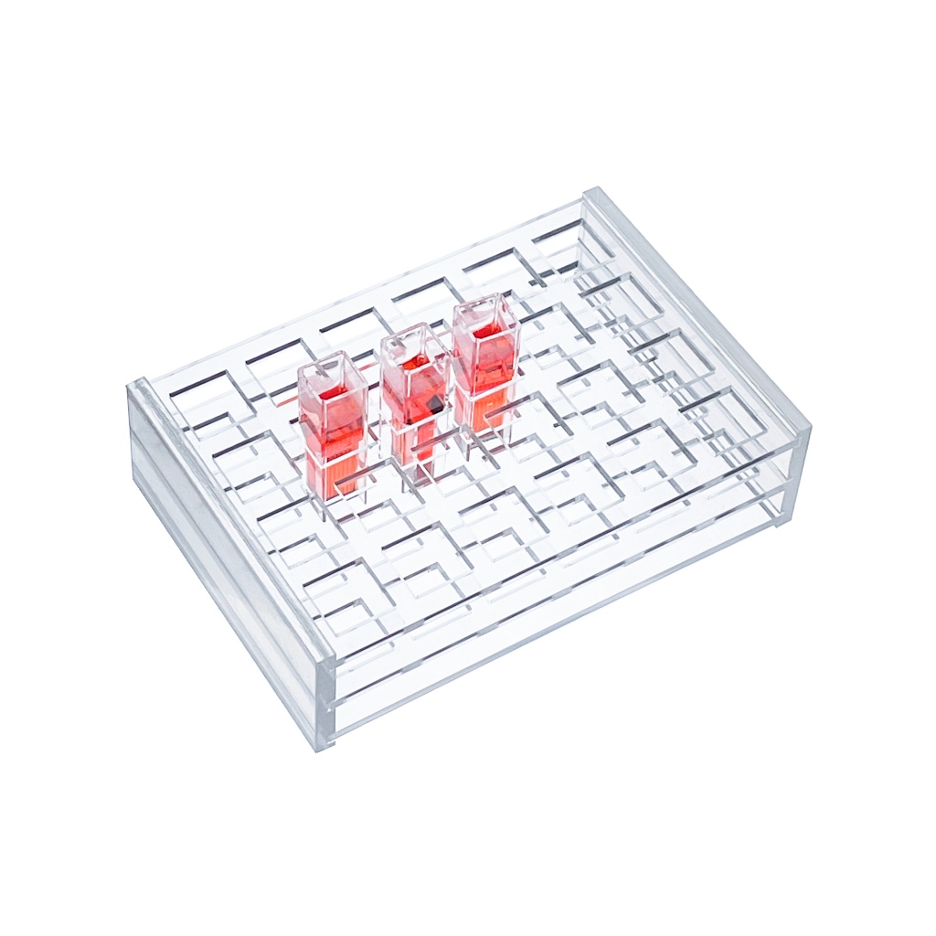 MUHWA อะคริลิคผู้ถือ Cuvette สําหรับ 10 มม. Optical Path Cuvette, 24 วาง, แพ็ค One
