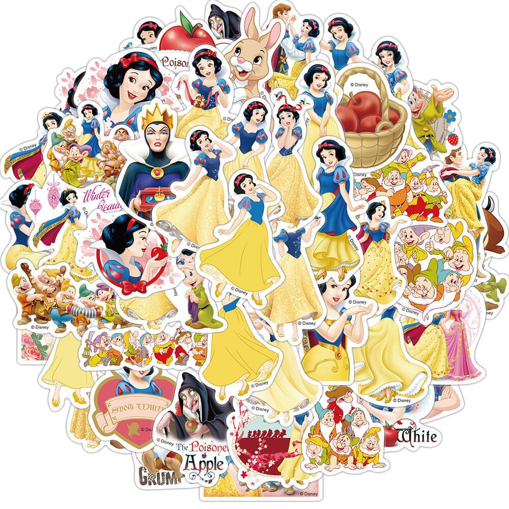 [สติกเกอร์ขนาดใหญ่] สติกเกอร์ ลายกราฟฟิติ Disney Snow White Princess สําหรับติดตกแต่งแล็ปท็อป กระเป๋าเดินทาง สเก็ตบอร์ด ขวดน้ํา ของขวัญเด็กผู้หญิง 50 ชิ้น