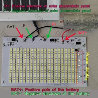 แผงควบคุมแหล่งกำเนิดแสงไฟถนนพลังงานแสงอาทิตย์แผงไฟ LED ไฮไลต์ไฟถนน LED DIY 3.2-3.7V 5-7V 300W