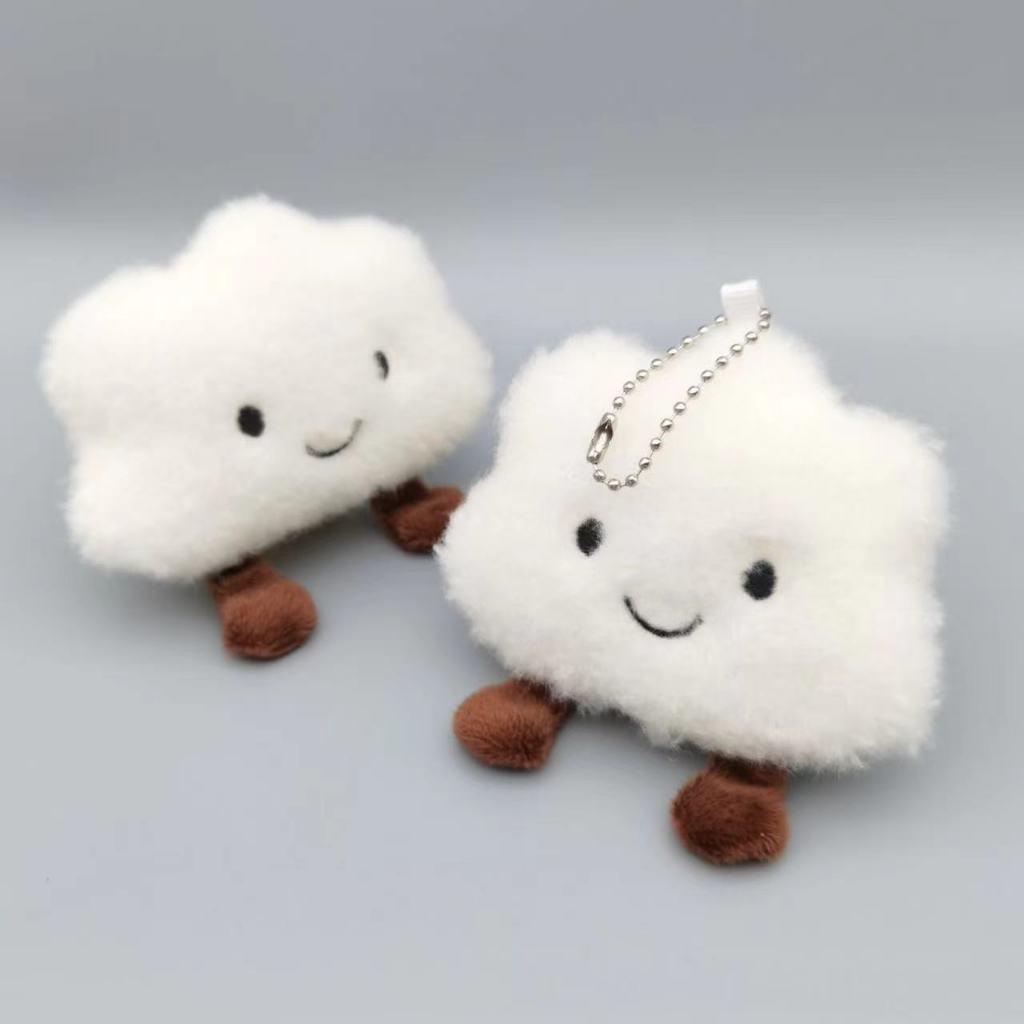 1pc พวงกุญแจ จี้ตุ๊กตาเมฆน่ารัก แบบนิ่ม สําหรับแขวนกระเป๋า