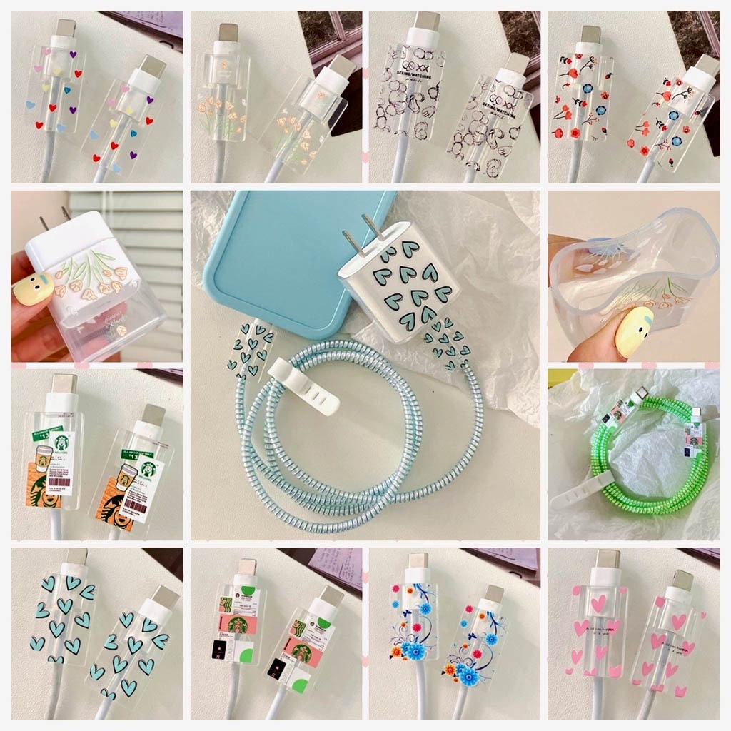 Apple 18/20w ชาร์จเร็ว เคสป้องกันที่ชาร์จ เคสป้องกัน เคสนิ่ม ทาสี หัวใจด้านเดียว 00