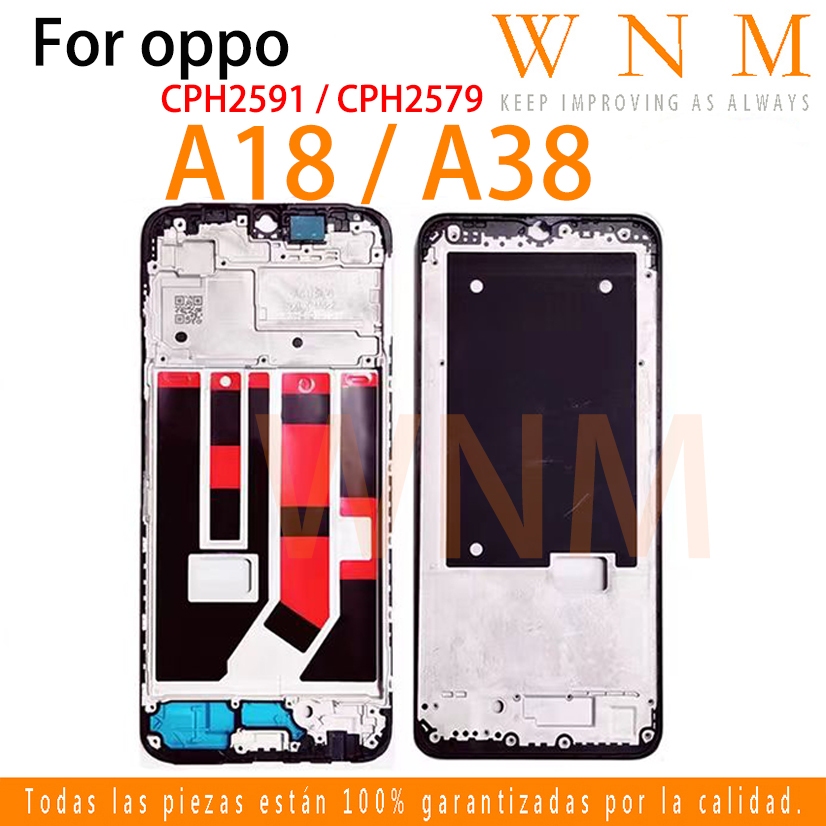 สําหรับ oppo A18 A38 CPH2591 CPH2579 หน้าจอด้านหน้ากรอบกลาง LCD ที่อยู่อาศัยกลาง Faceplate กรอบ Bezel Replacement Parts
