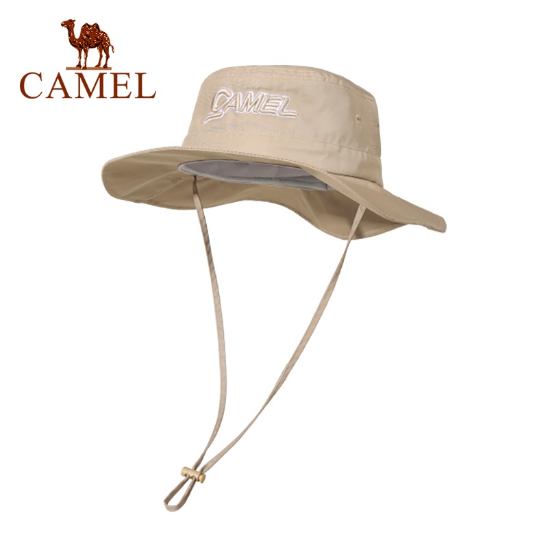 Camel หมวกเดินป่ากลางแจ้ง ปีกขนาดใหญ่ ปรับได้ หมวกบังแดดกันน้ํา