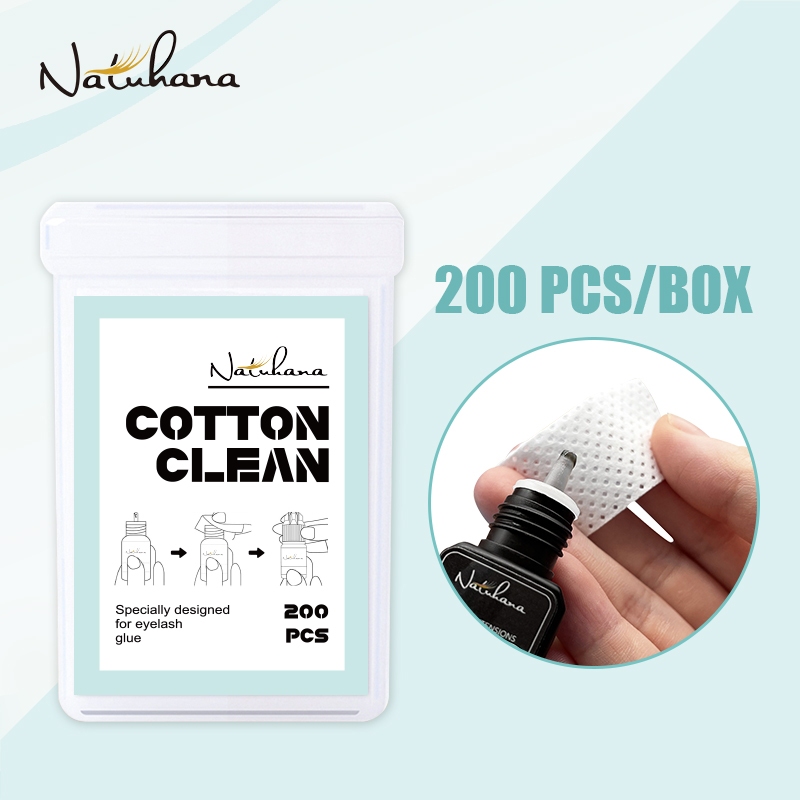 Natuhana แผ่นกระดาษเช็ดทําความสะอาดกาวต่อขนตา 200 ชิ้น