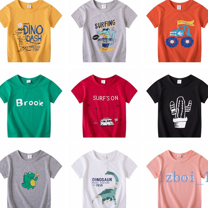 พร้อมส่ง เสื้อยืดแขนสั้น ผ้าฝ้าย พิมพ์ลายการ์ตูนเสือ สไตล์เกาหลี สําหรับเด็ก