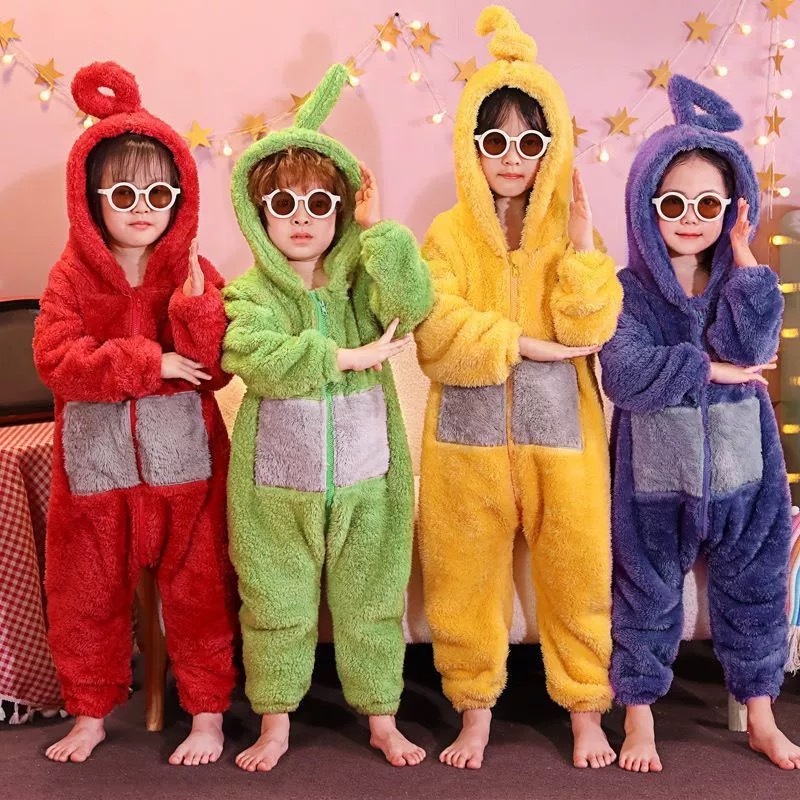 Cod Teletubbies Suit (พร้อมส่ง) ชุดมาสคอตเทเลทับบี้ นุ่ม ใส่สบาย สีเขียว เหลือง ม่วง แดง