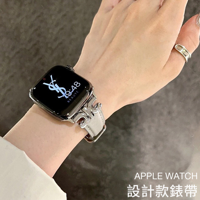 สายนาฬิกาข้อมือ สายหนังวัวแท้ สําหรับ Apple Watch iwatch S7 S8 S9 SE 41 45 40
