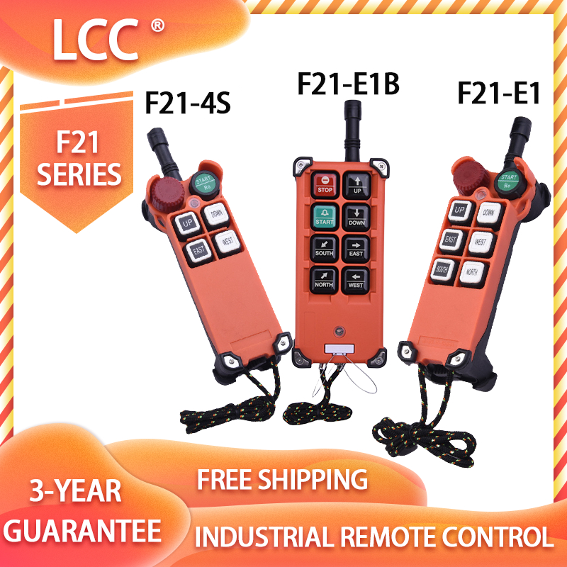 LCC F21-4S/4D/E1B/E1 Industrial Wireless Crane Remote Control (AC/DC 24-48V / 36V / 220V) for Winch,