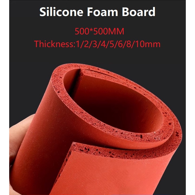 Red Silicone Soft Sponge Foam Board Pad Pressing Mat Laminating machine high temperature resistant Heat Transfer Press Pad Sheet 500*500mm ซิลิโคนสีแดงฟองน ้ ํานุ ่ มโฟมแผ ่ นกดแผ ่ นเคลือบเครื ่ องทนอุณหภูมิสูงความร ้ อนถ ่ ายโอนกดแผ ่