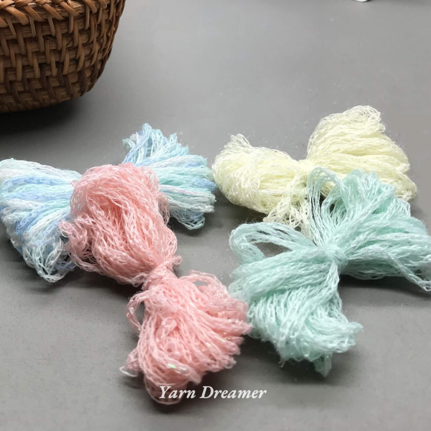 เส้นด้ายกลิตเตอร์กลวง 5 สี เส้นด้ายขนสัตว์สำหรับถักไหมพรม เส้นด้ายโครเชต์ DIY เส้นด้ายฝ้าย