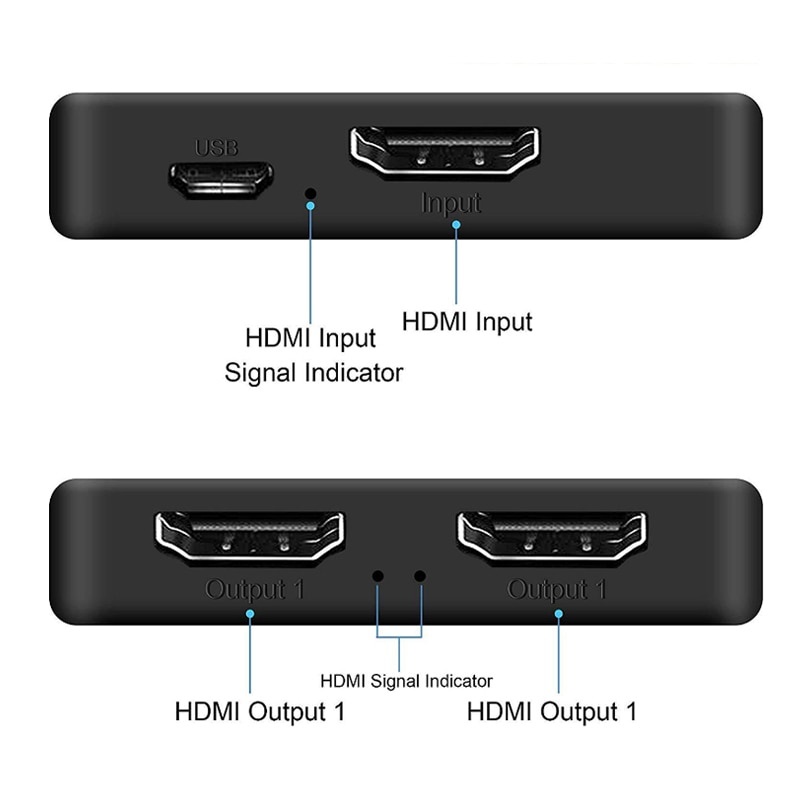 สวิตช์แยก HDMI 1 in 2 4k Splitter4K HDMI Full HD 1080p 1X2 Split 1 in 2 Out