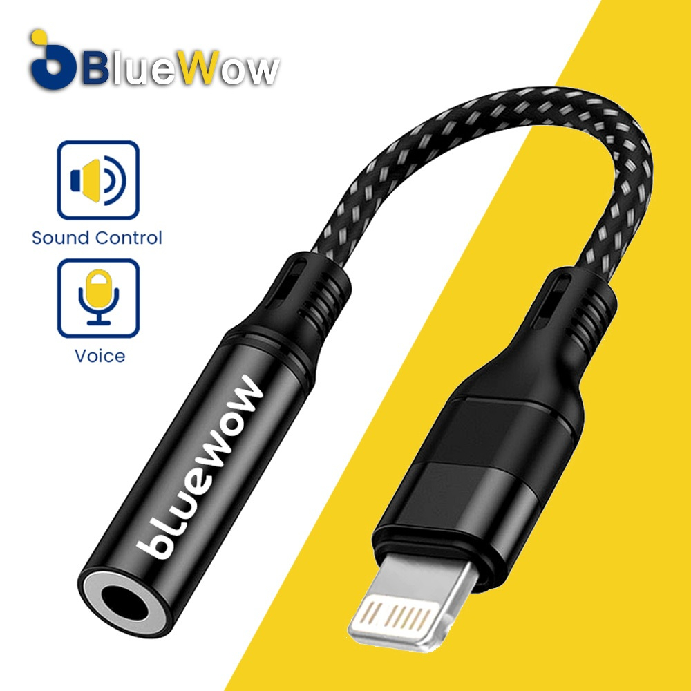 Bluewow สายเคเบิลอะแดปเตอร์แจ็คหูฟัง 3.5 มม. สําหรับ iP 11 pro max 3.5 มม. iP 13 12 11 X XR 8 7