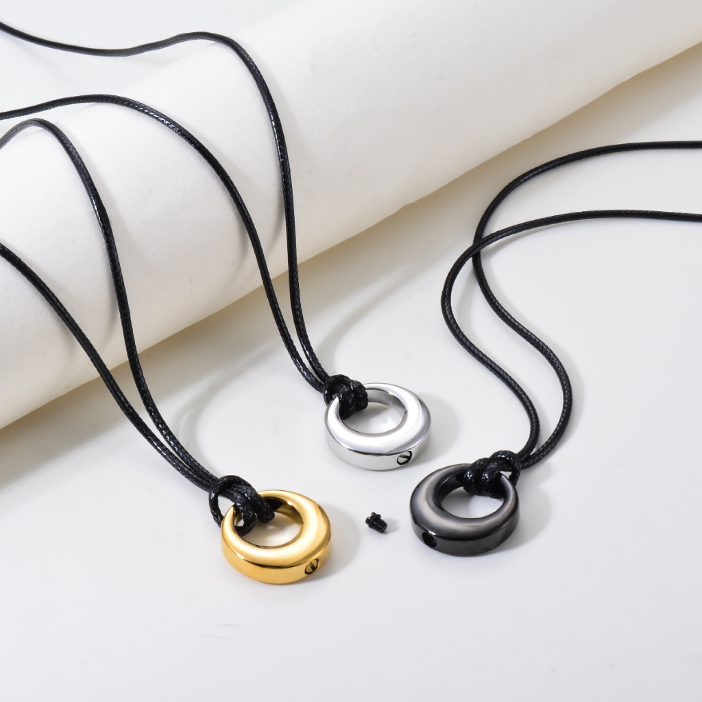 Eternity Circle of Life สแตนเลสศพ Urn สร้อยคอสําหรับขี้เถ้าอนุสรณ์จี้เครื่องประดับ Unisex