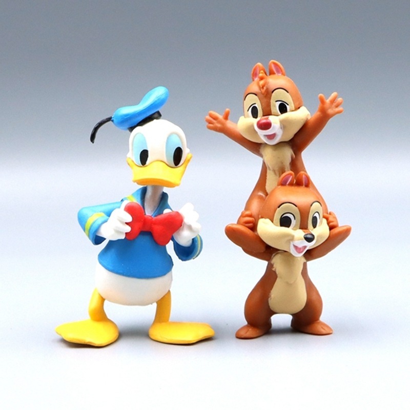อะนิเมะการ์ตูนรูป Donald Duck Chip an Dale รุ่น Q PVC Action Figures เดสก์ท็อปตกแต่งตุ๊กตาของเล่น