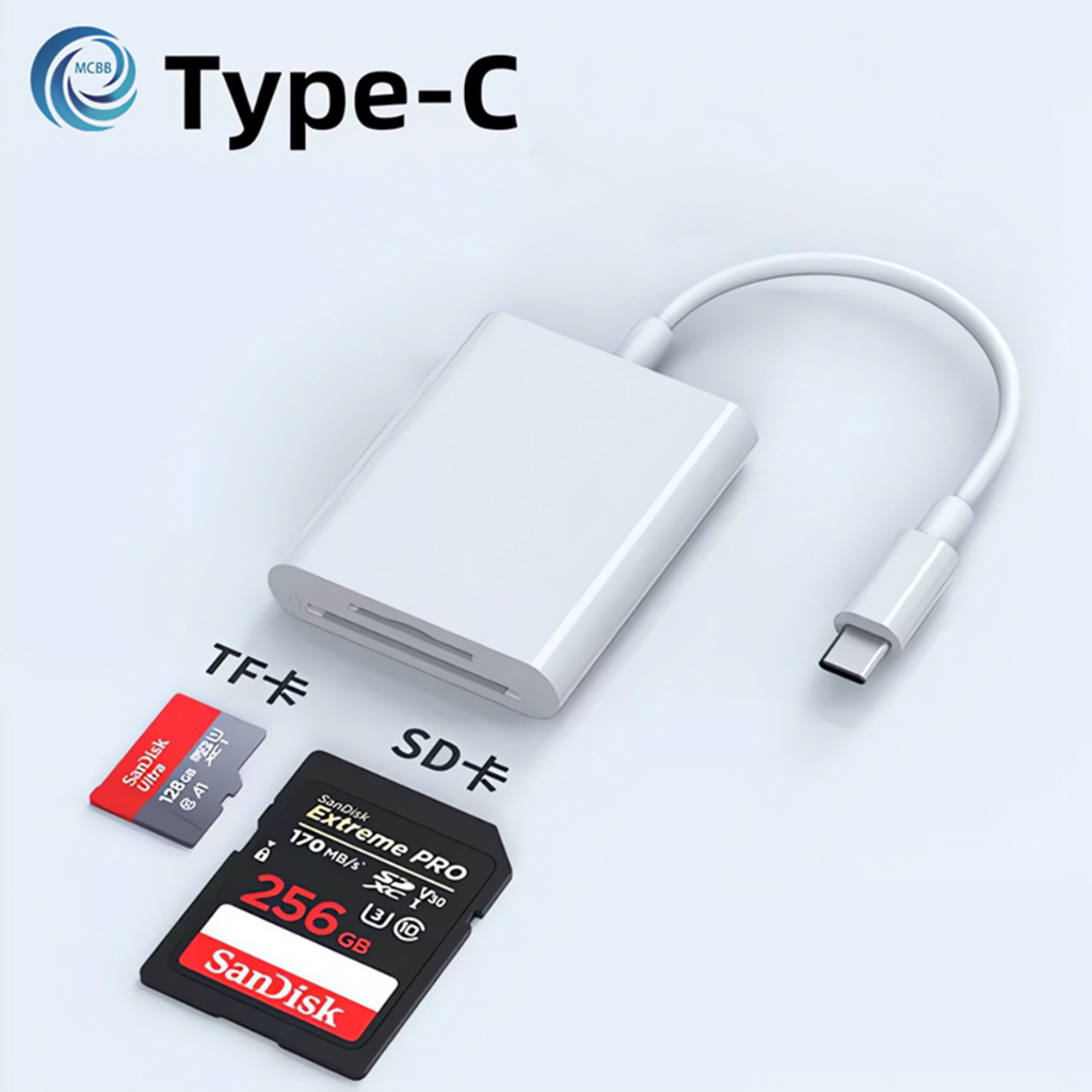 Type-c to TF+SD ตัวอ่าน OTG sd card reader เครื่องอ่านการ์ดพอร์ตเดียว การ์ด SD กล้องเครื่องอ่านการ์ด