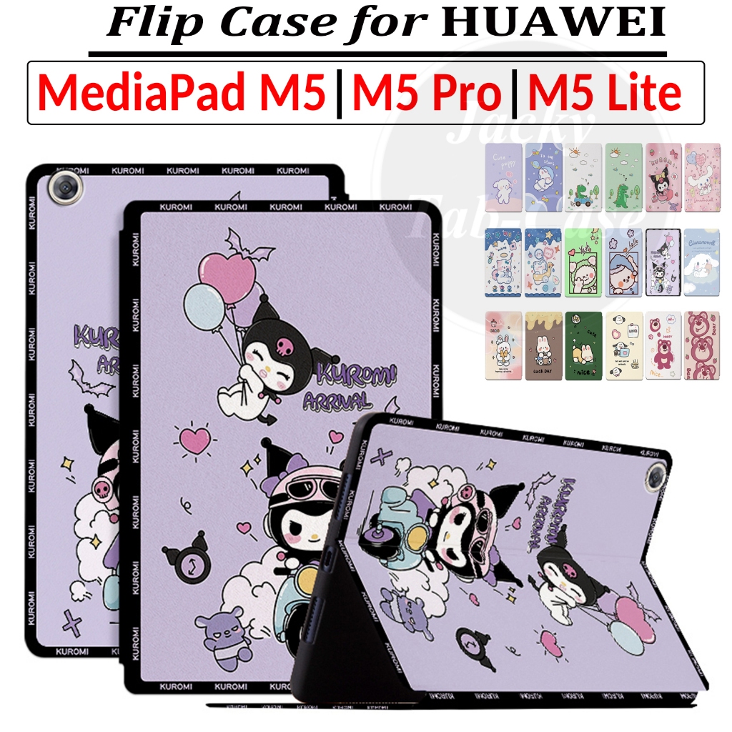 เคสแท็บเล็ตหนัง PU แบบฝาพับ ลายการ์ตูนน่ารัก และขาตั้ง สําหรับ HUAWEI MediaPad M5 10 Pro 10.8 นิ้ว T