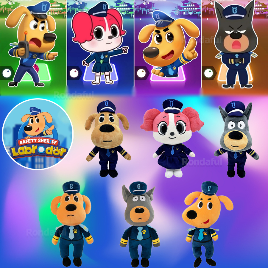 นายอําเภอลาบราดอร์ความปลอดภัยตุ๊กตา BabyBus การ์ตูนอะนิเมะ Labrador ตุ๊กตาตุ๊กตานายอําเภอ Labrador ของขวัญวันเกิด mueadegth