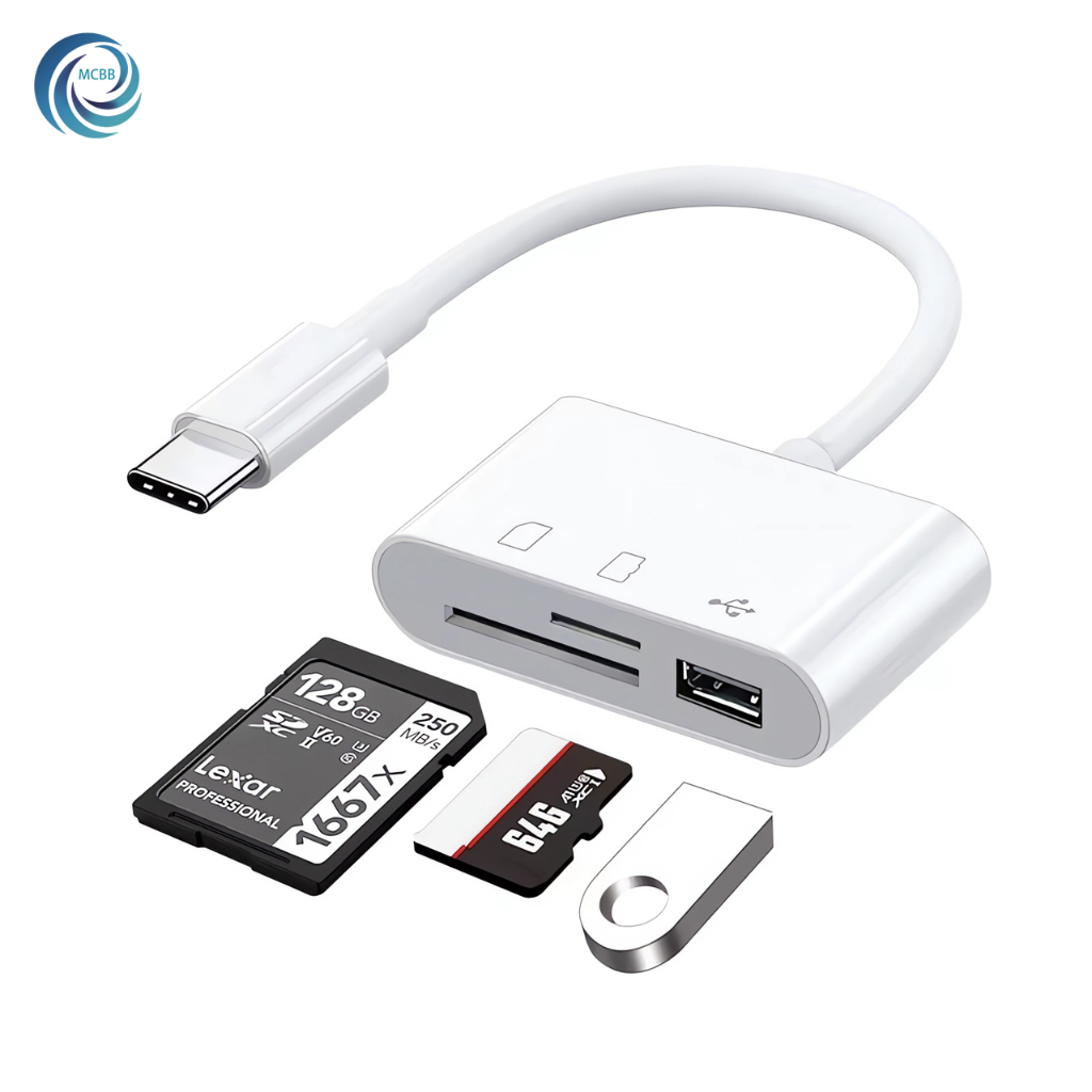 MCBB OTG IP to SD+TF card เครื่องอ่านบัตรเครื่องอ่านกล้องการ์ด TF card reader