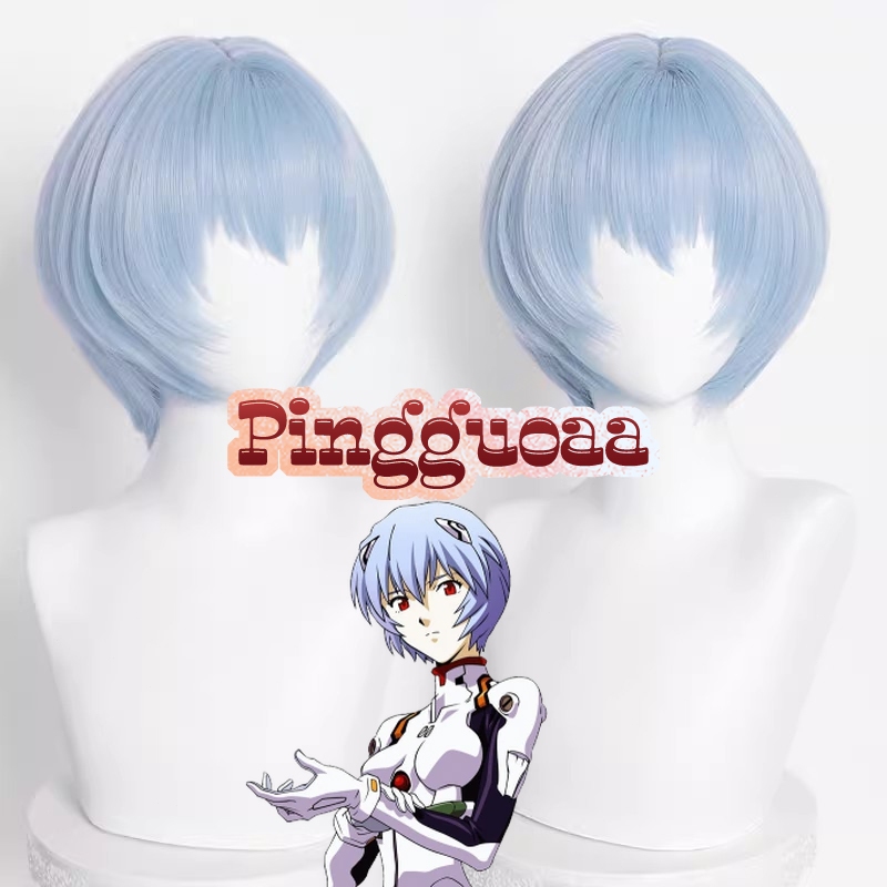 【Manmei】GINTAMA Gintoki Sakata Cosplay Wig 30cm White Light Blue Gradient Short Hair Heat Resistance Synthetic Wigs