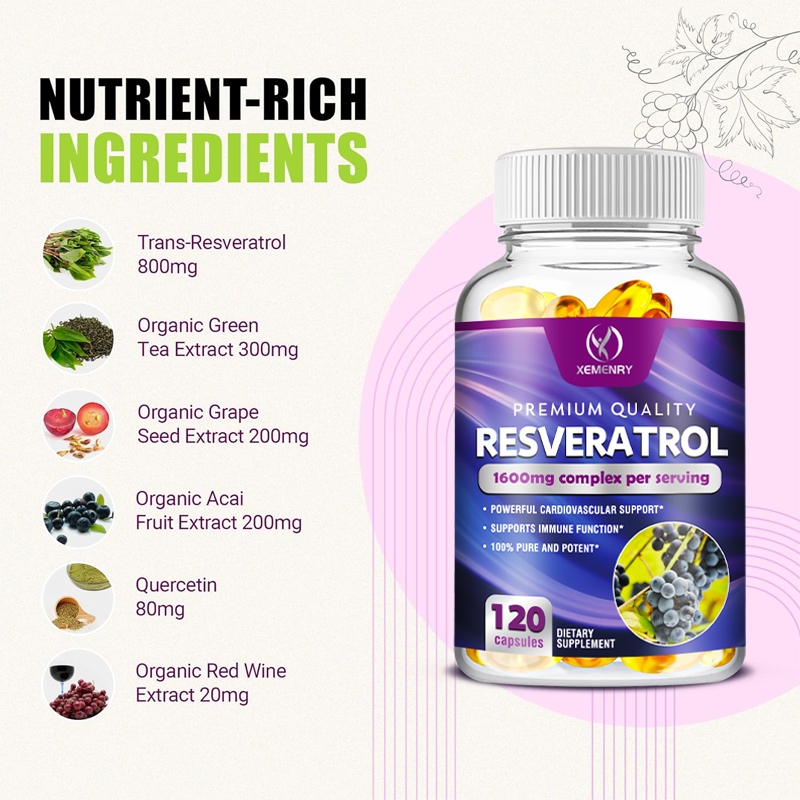 Resveratrol ผลิตภัณฑ์เสริมอาหาร ต้านอนุมูลอิสระ ต่อต้านริ้วรอย - รูปที่ 3