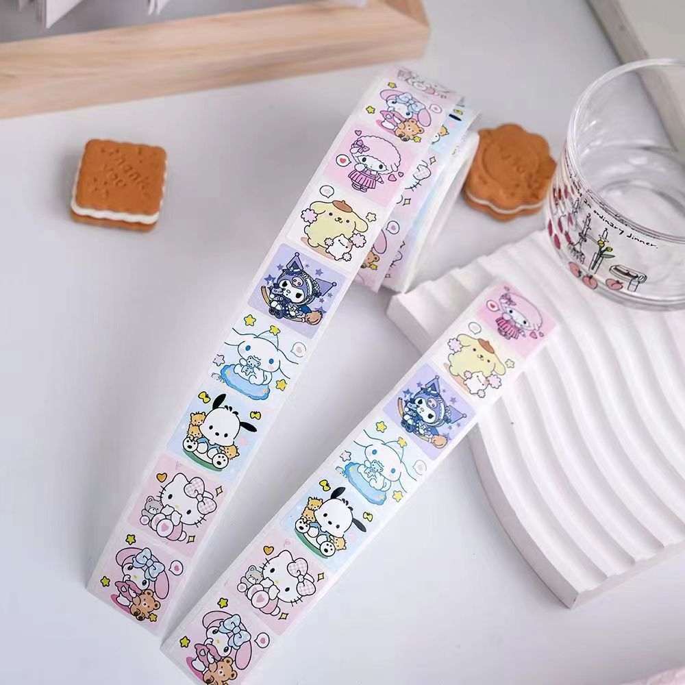 500ดวง สติ๊กเกอร์ขอบคุณ Thank you สติ๊กเกอร์น่ารัก ตกแต่ง กล่อง diy sticker tape คริสมาส Sanrio Kuromi Cinnamon Dog Melody - รูปที่ 4