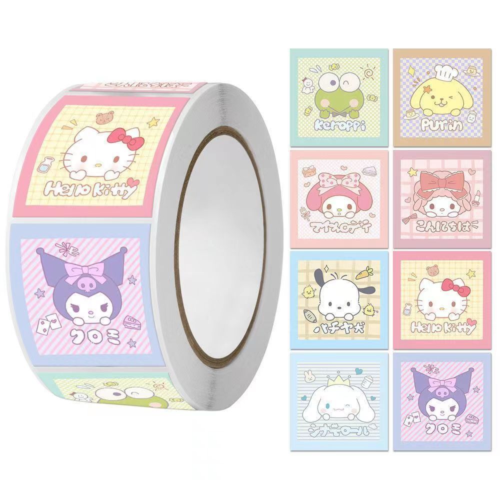 500ดวง สติ๊กเกอร์ขอบคุณ Thank you สติ๊กเกอร์น่ารัก ตกแต่ง กล่อง diy sticker tape คริสมาส Sanrio Kuromi Cinnamon Dog Melody - รูปที่ 7