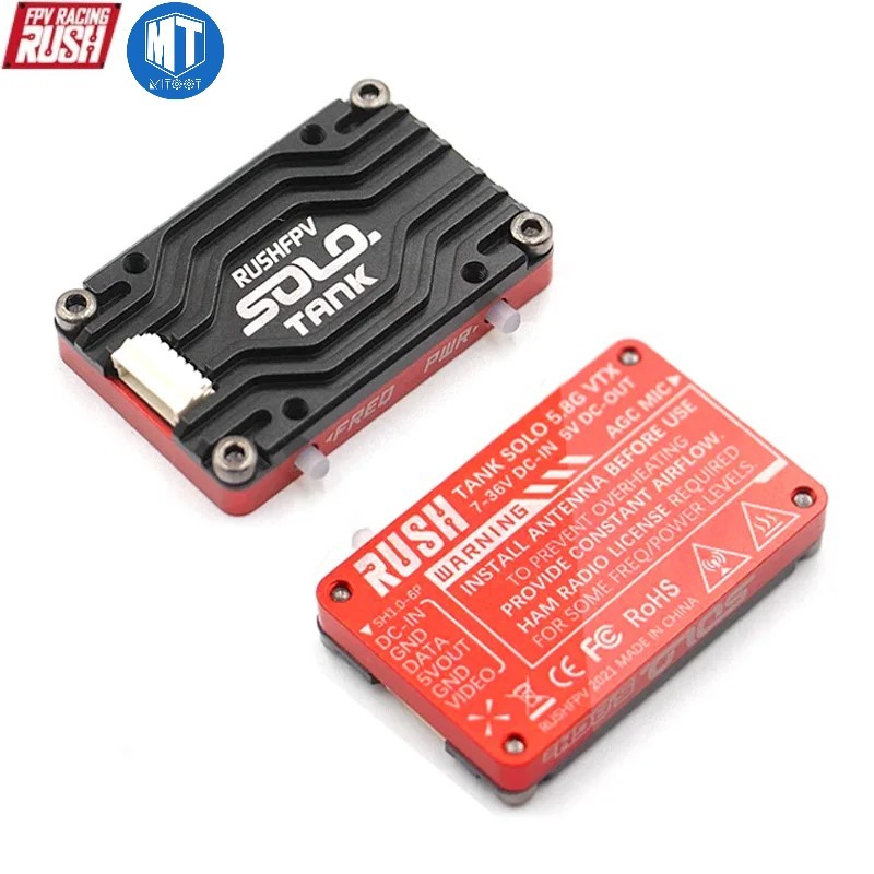 Rush Solo Tank เครื่องส่งสัญญาณวิดีโอ CNC 5.8G VTX 1.6W พลังงานสูง ไมโครโฟนในตัว กระจายความร้อน สําหรับเครื่องบินบังคับ FPV