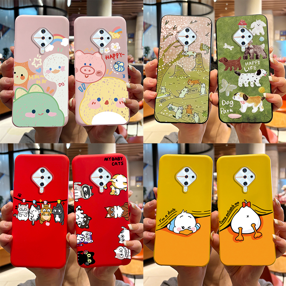 เคสโทรศัพท์มือถือ ซิลิโคนนิ่ม กันกระแทก สีแคนดี้ สําหรับ Vivo S1 Pro S1Pro 1920