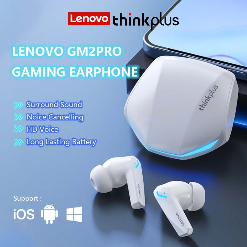 [ของขวัญฟรี] Lenovo Thinkplus GM2 pro TWS หูฟังบลูทู ธ 5.3 หูฟังไร้สายไฮไฟสเตอริโอเบสไมโครโฟนหูฟังไร้สายหูฟังสเตอริโอไร้สายสนับสนุนมาร์ทโฟนทั้งหมด