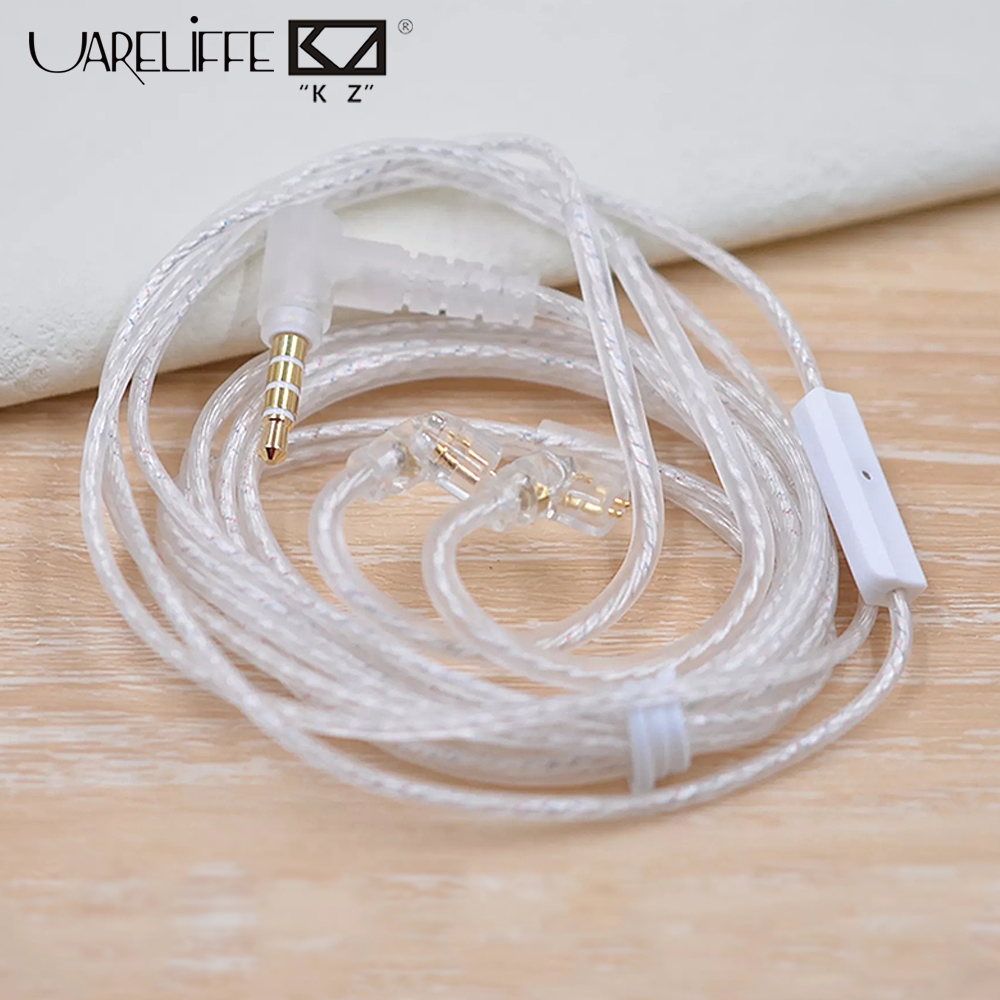 Uareliffe KZ หูฟังเปลี่ยนสายความบริสุทธิ์สูง Silver-plated แบนอัพเกรดสาย Professional หูฟังเปลี่ยนลว