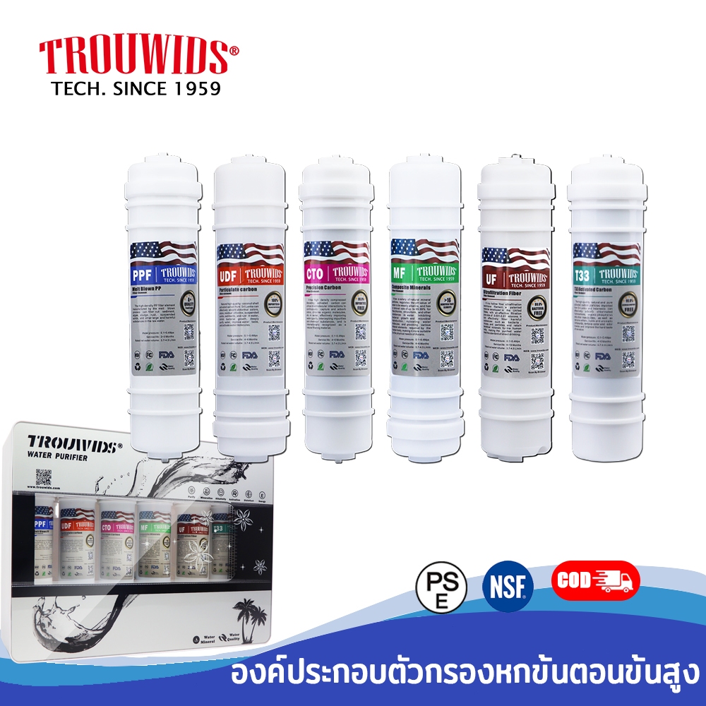 TROUWIDS ชุดไส้กรองน้ํา 5/6 10 นิ้ว สําหรับครัวเรือน