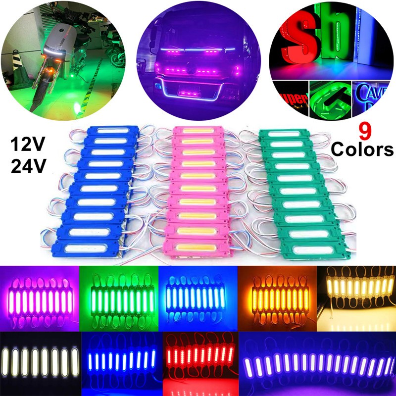 มัลติฟังก์ชั่น 6 LEDs COB โมดูลเป็นรถบรรทุกรถจักรยานยนต์รถกันน้ํารถบัส Lorry Trailer ไฟเตือนสติกเกอร์ DIY Advertisement ไฟ