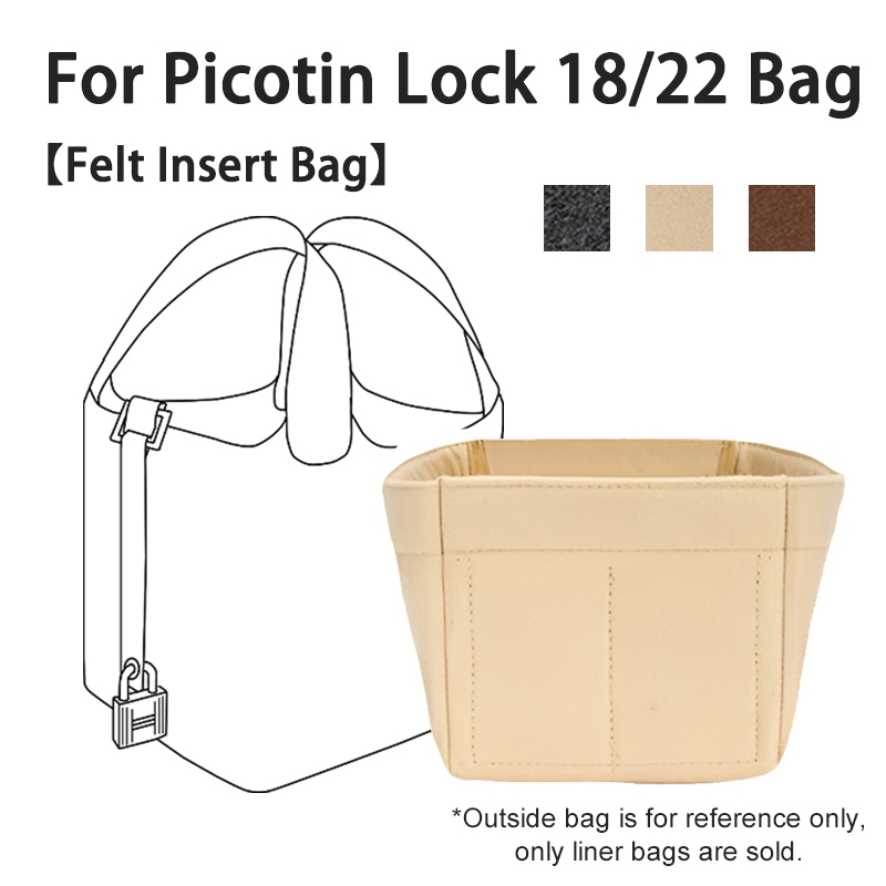 กระเป๋าเครื่องสําอาง ทรงโท้ท แต่งซิป สําหรับ H Picotin Lock 18 22