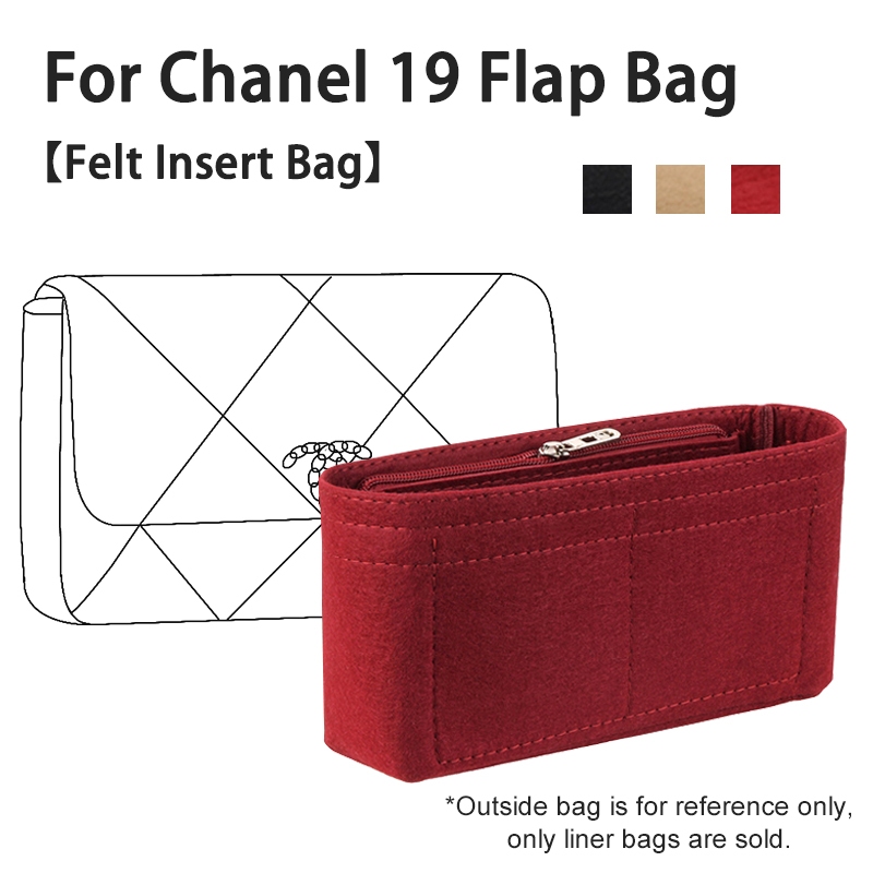 กระเป๋าถือ กระเป๋าเครื่องสําอาง ผ้าสักหลาด เหมาะกับการเดินทาง สําหรับ Chanel19
