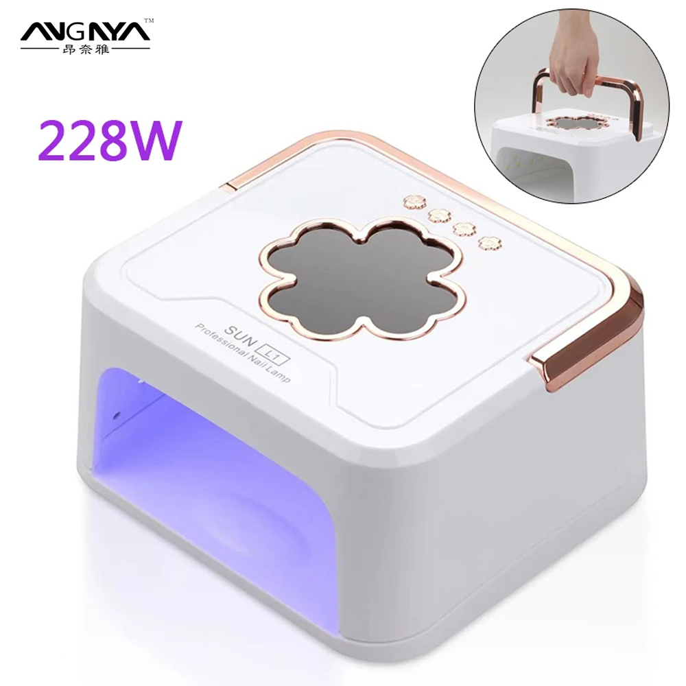 Angnya โคมไฟ Led UV เจล 228W พร้อมเซนเซอร์อัตโนมัติ อุปกรณ์เครื่องเป่าเล็บ และเครื่องมือทําเล็บ